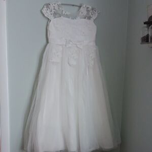 Elegant White Lace Kids Dress